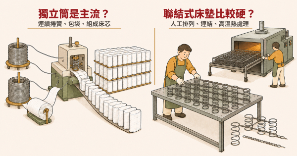 聯結式床墊比較硬、比較傳統？獨立筒是主流，不代表一定更耐用